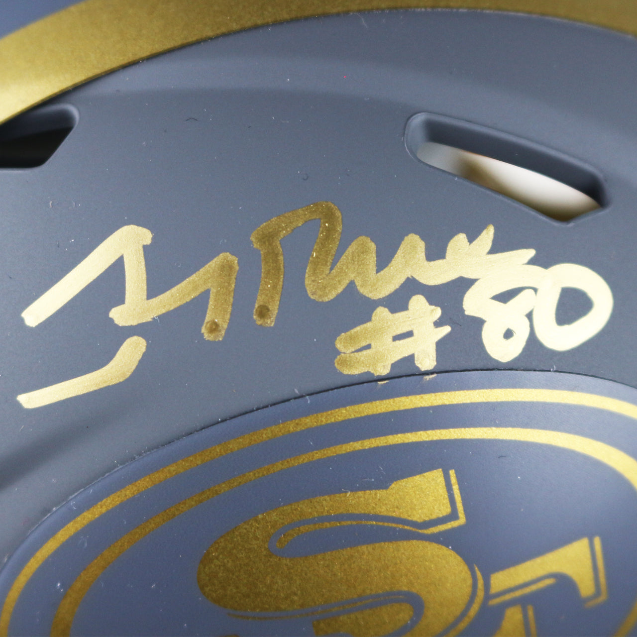 Jerry Rice Signed 49ers Slate Mini Helmet