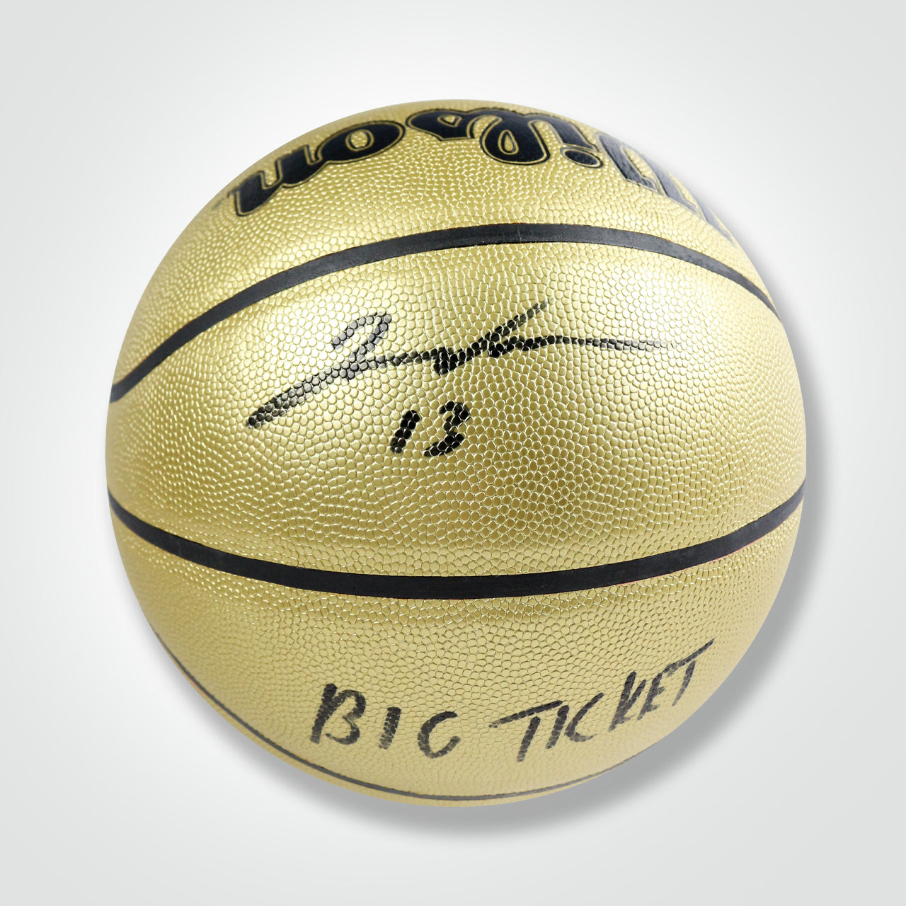 James Wiseman Signed Wilson Gold Edition Basketball Inscribed "Big Ticket"