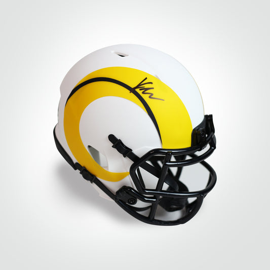 Kyren Williams Signed Rams Lunar Mini Helmet