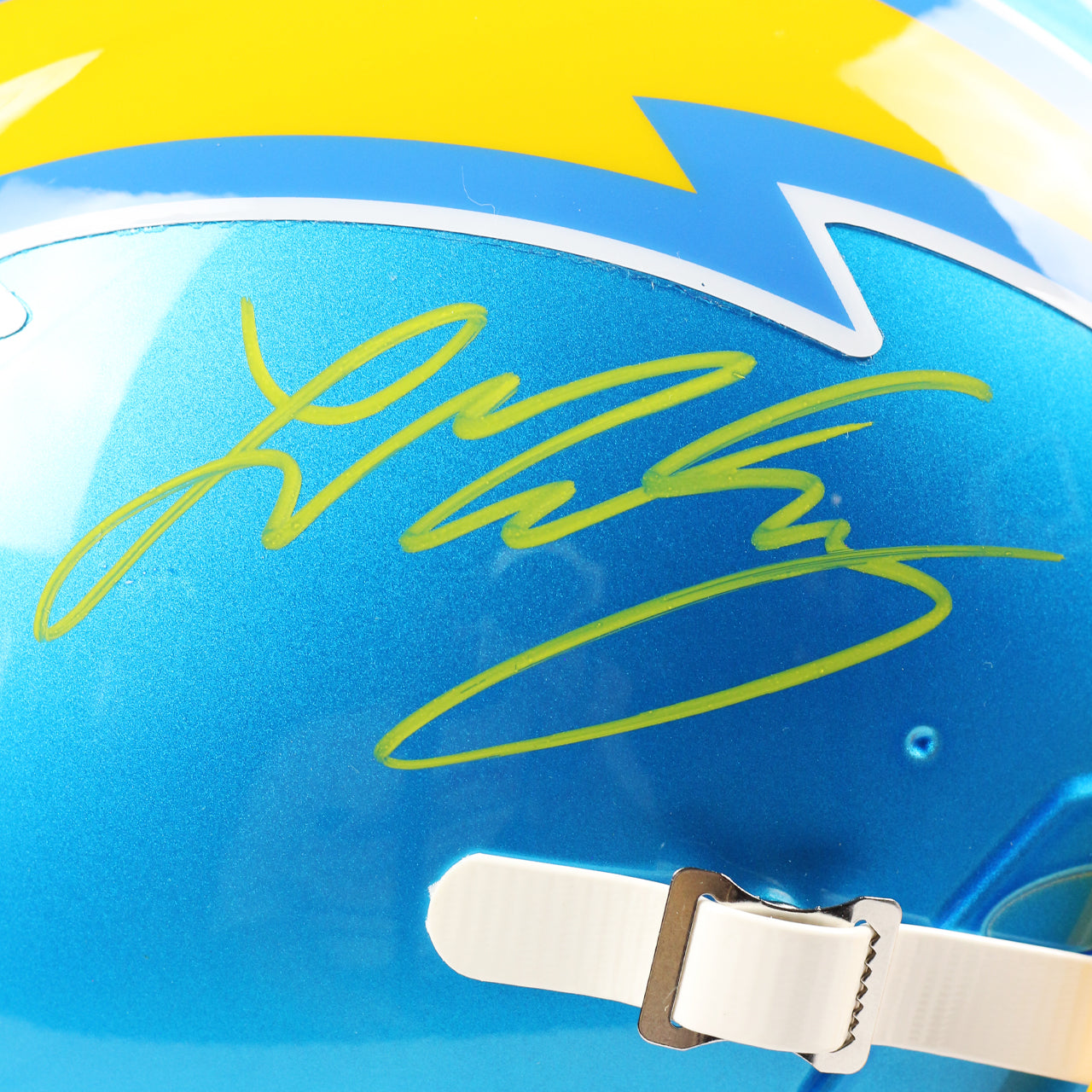 Ladd McConkey Signed Chargers Flash Full Size Authentic Helmet