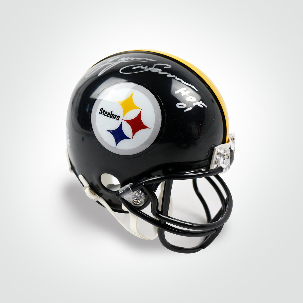 Lynn Swann Signed Steelers VSR4 Mini Helmet Inscribed "HoF 01"