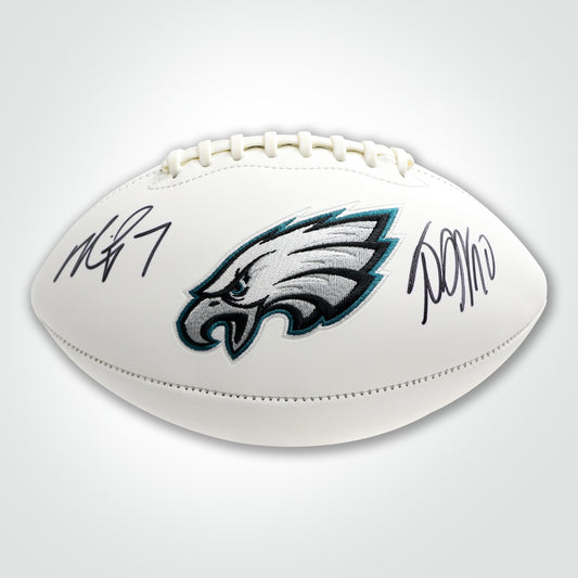 Michael Vick & Desean Jackson Dual Signed Eagles White Logo Football