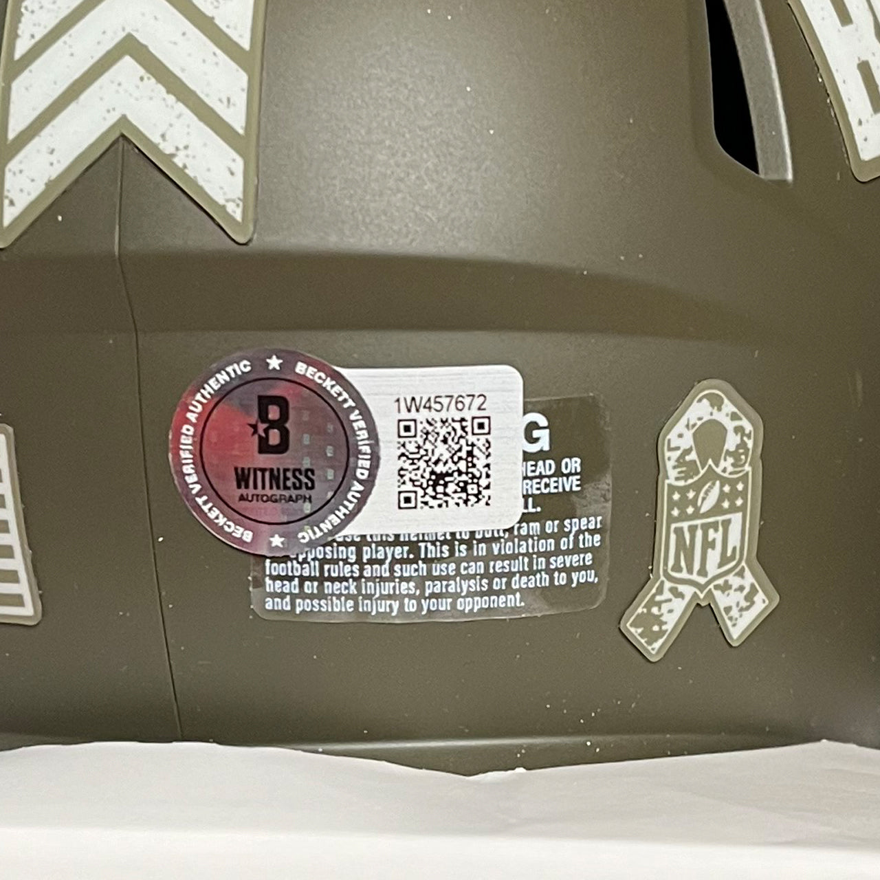 Nick Chubb Signed Browns Salute to Service Mini Helmet