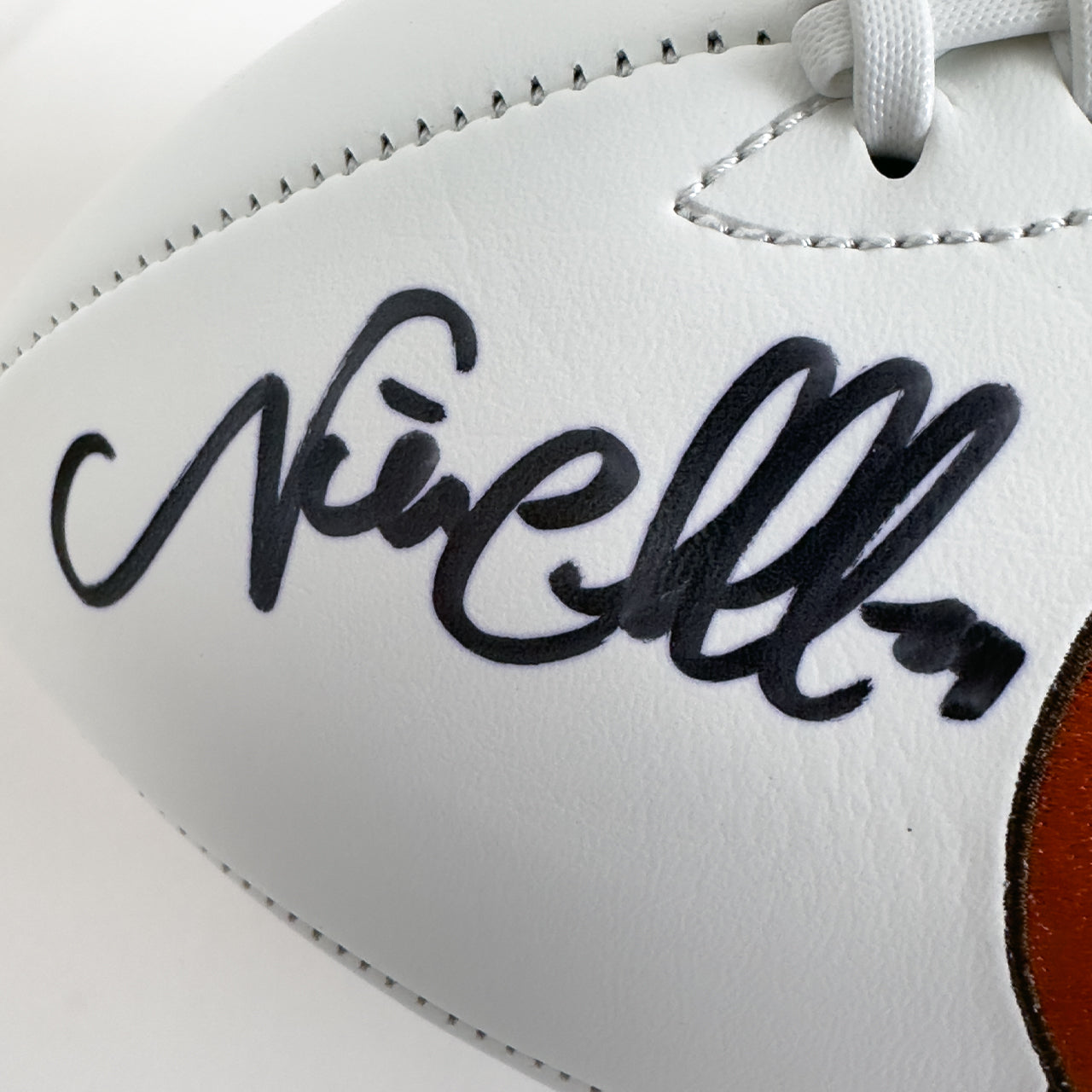 Nick Chubb Signed Browns White Logo Football