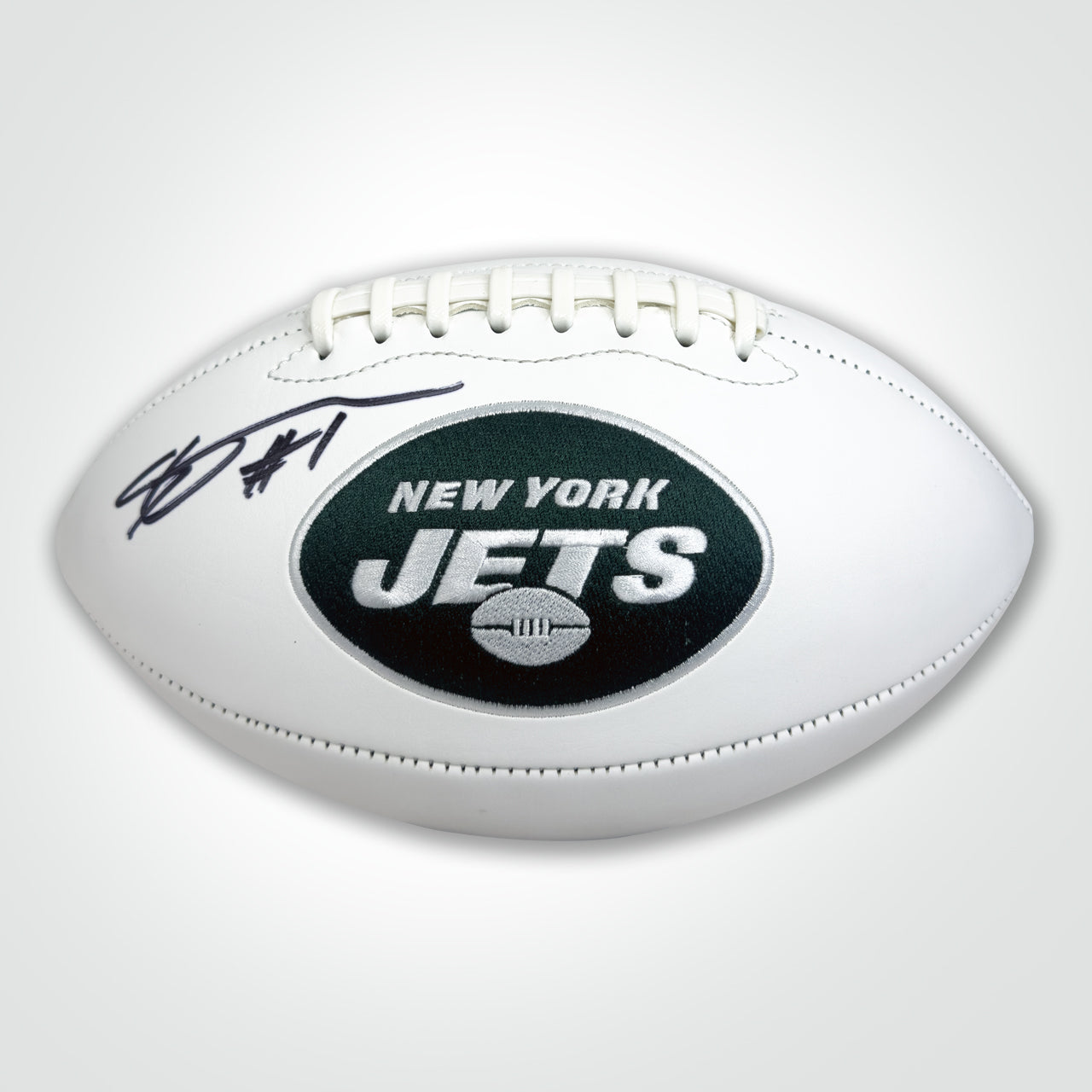 Ahmad 'Sauce' Gardner Signed Jets White Logo Football