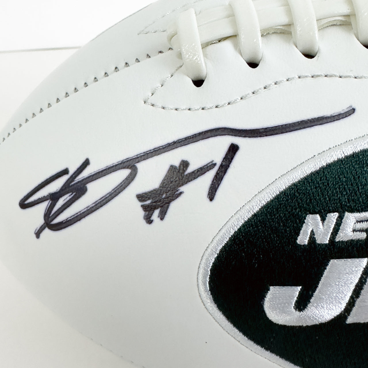 Ahmad 'Sauce' Gardner Signed Jets White Logo Football