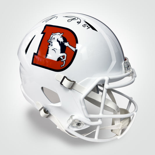 Shannon Sharpe Signed Broncos Alternate Speed Full Size Replica Helmet