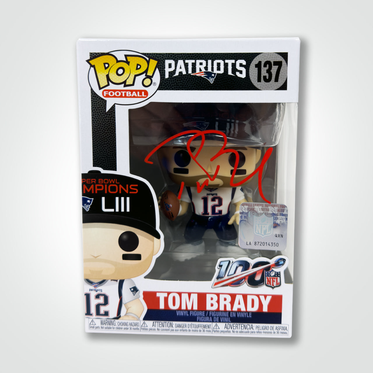 Tom Brady Signed Patriots Funko Pop!