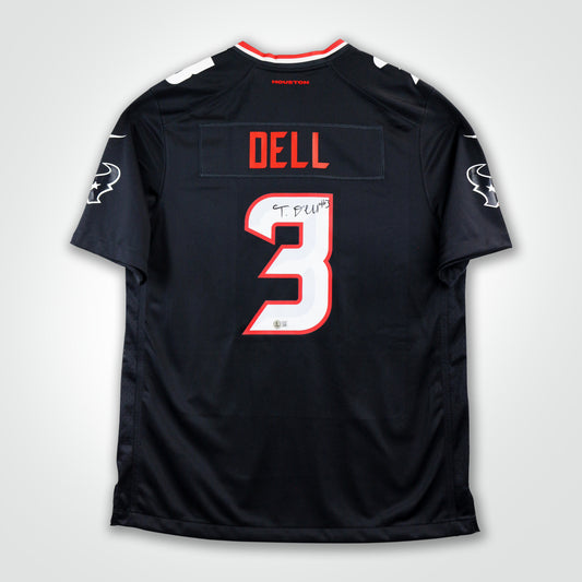 Tank Dell Signed Texans Nike Game Jersey