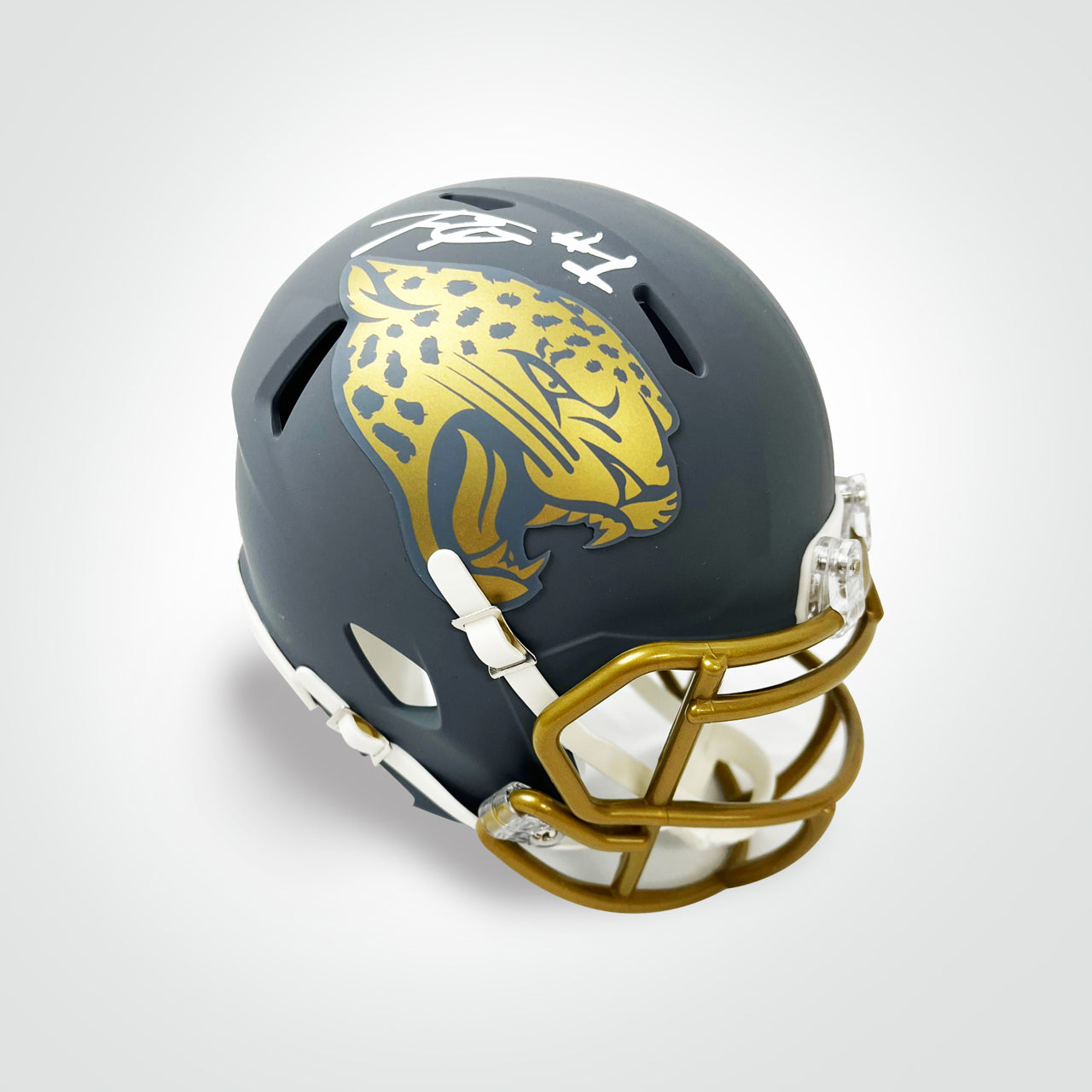 Travis Etienne Signed Jaguars Slate Mini Helmet