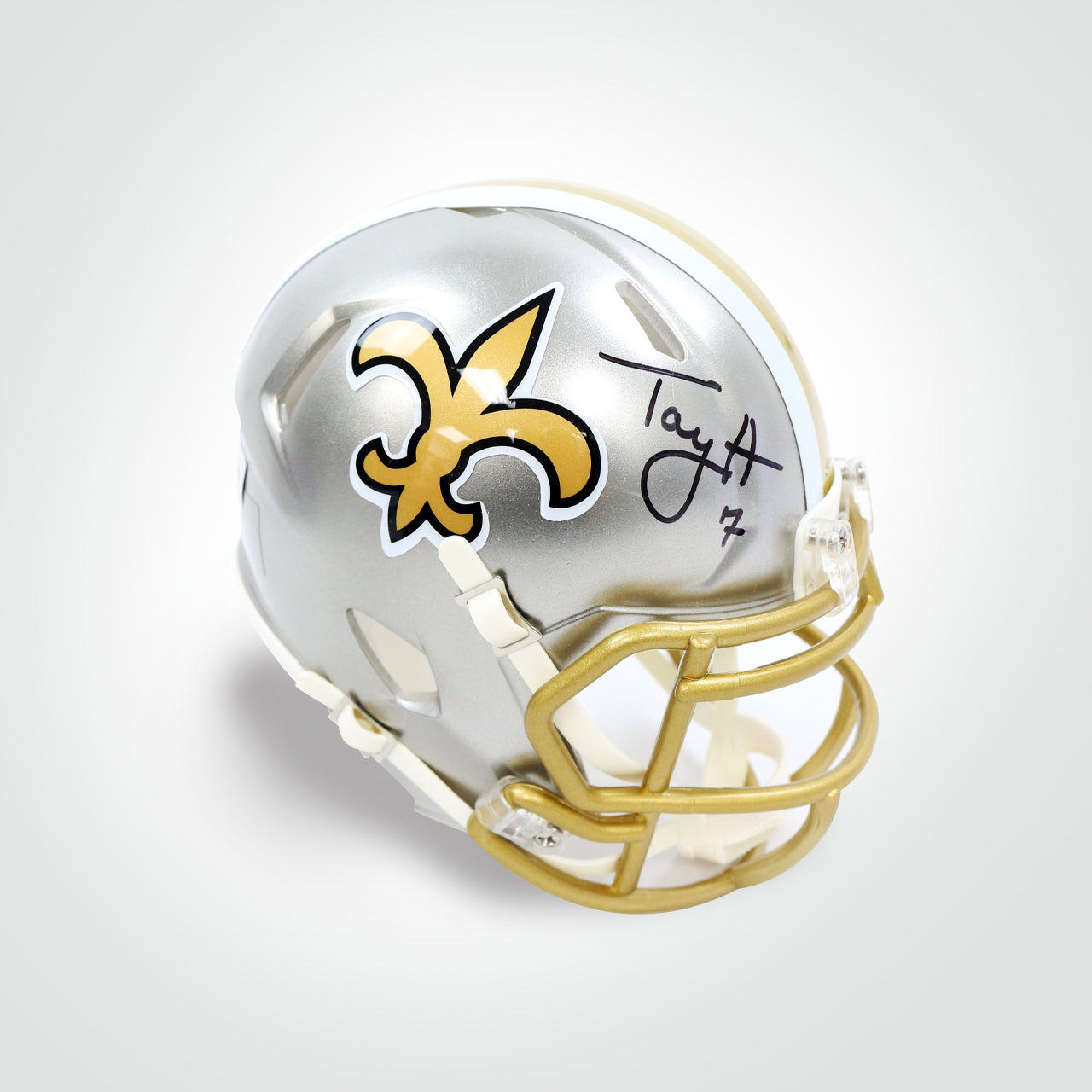 Taysom Hill Signed Saints Flash Mini Helmet