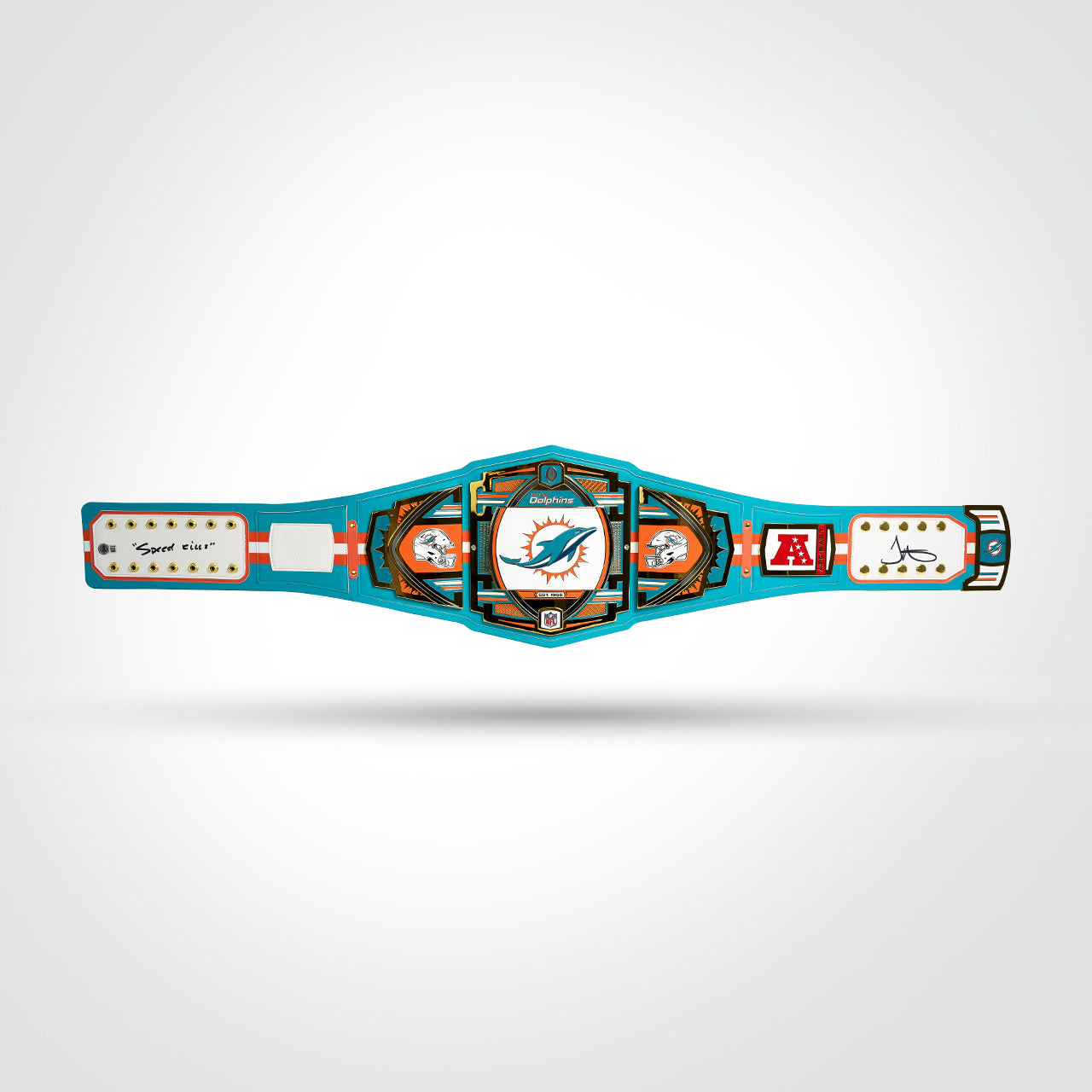 Tyreek Hill Signed Dolphins WWE Belt Inscribed "Speed Kills"