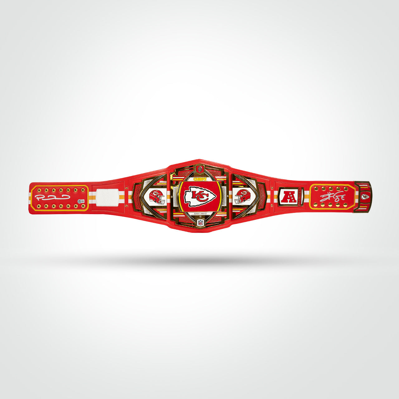 Patrick Mahomes & Travis Kelce Dual Signed Chiefs WWE Belt