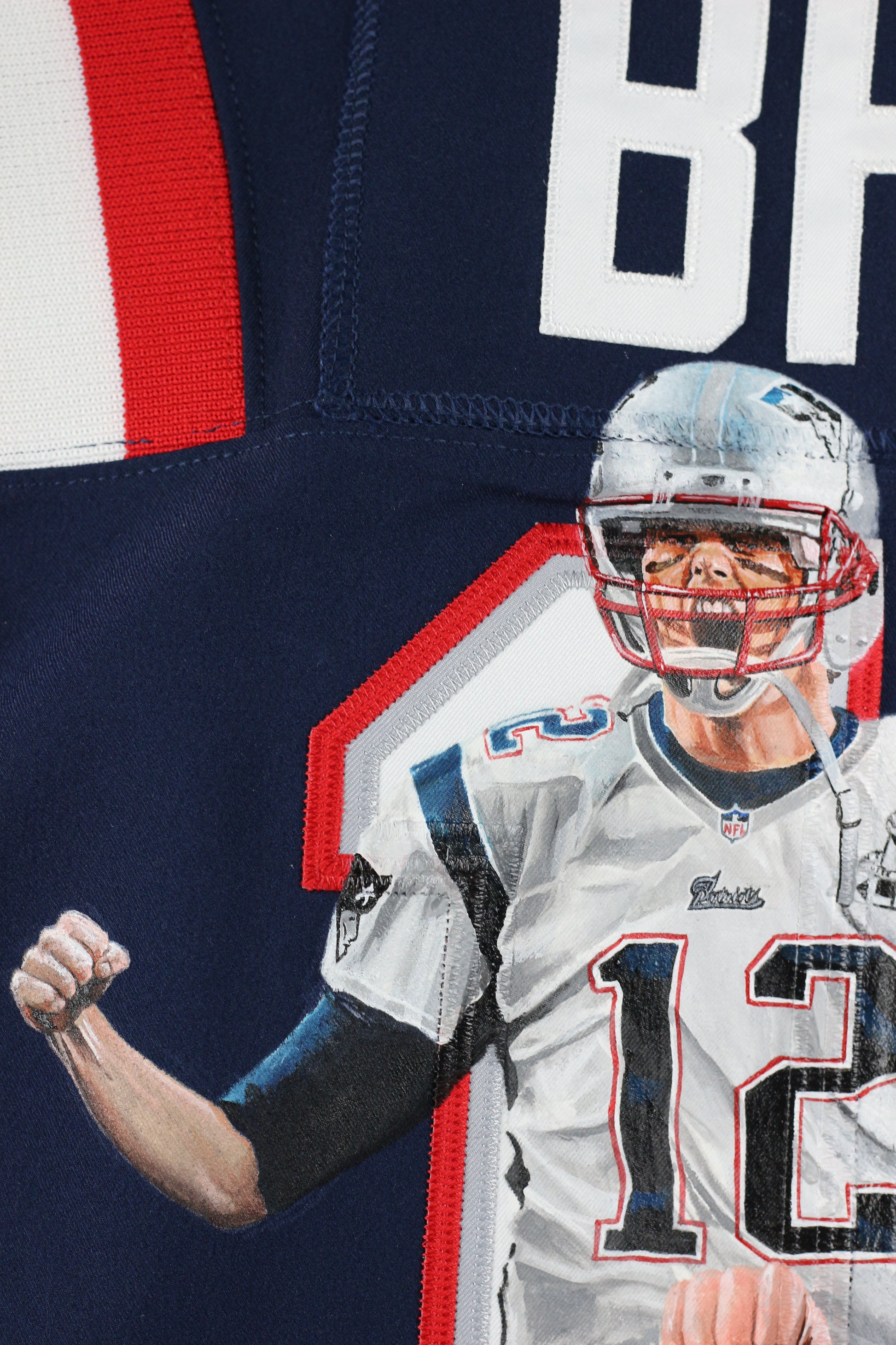 Tom Brady Signed Painted Patriots Nike Elite Jersey - The Real Autograph