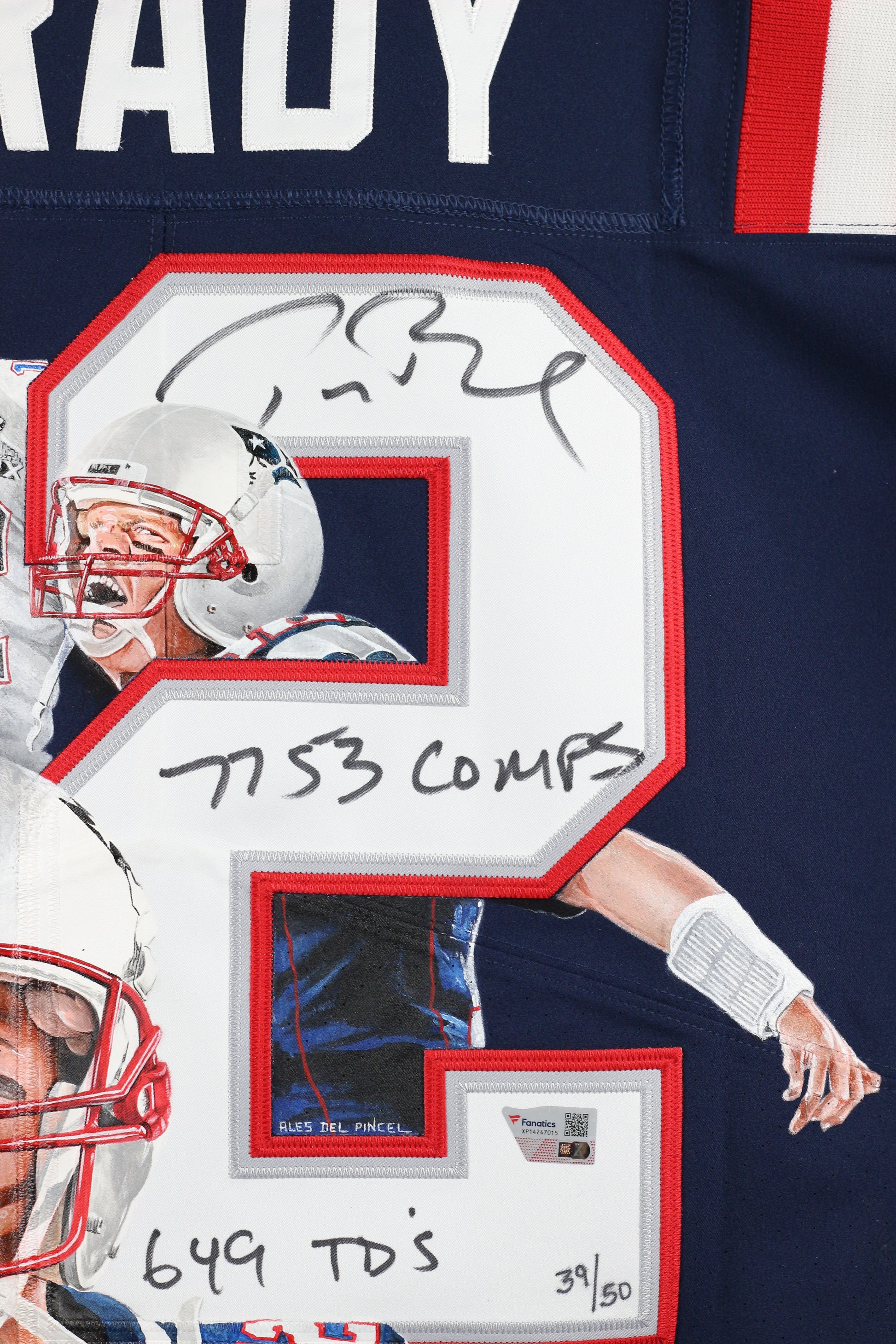 Tom Brady Signed Painted Patriots Nike Elite Jersey - The Real Autograph