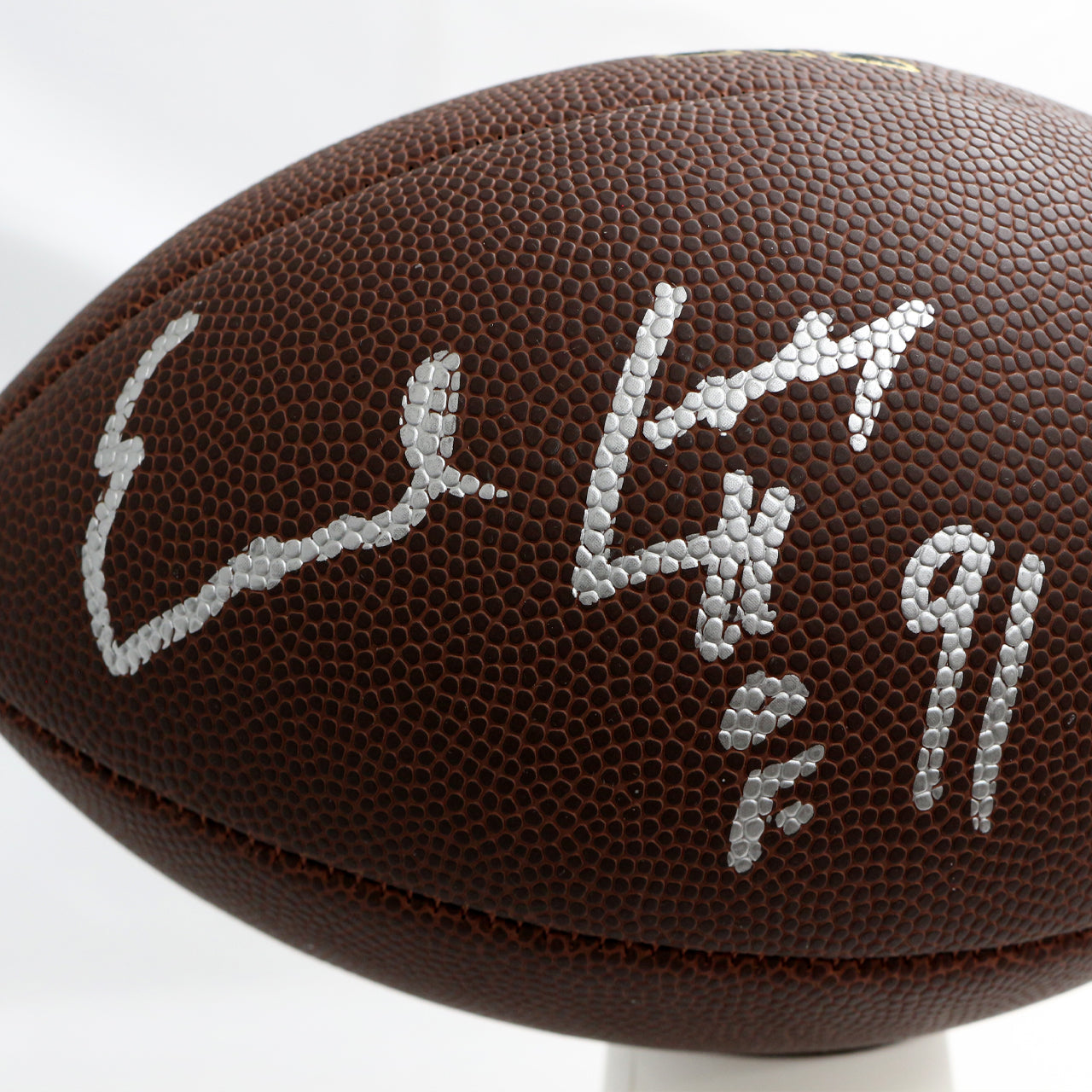 Warren Moon & Earl Campbell Dual Signed Football Inscribed "HoF 06" - Warren Moon & "HoF 91" - Earl Campbell - The Real Autograph