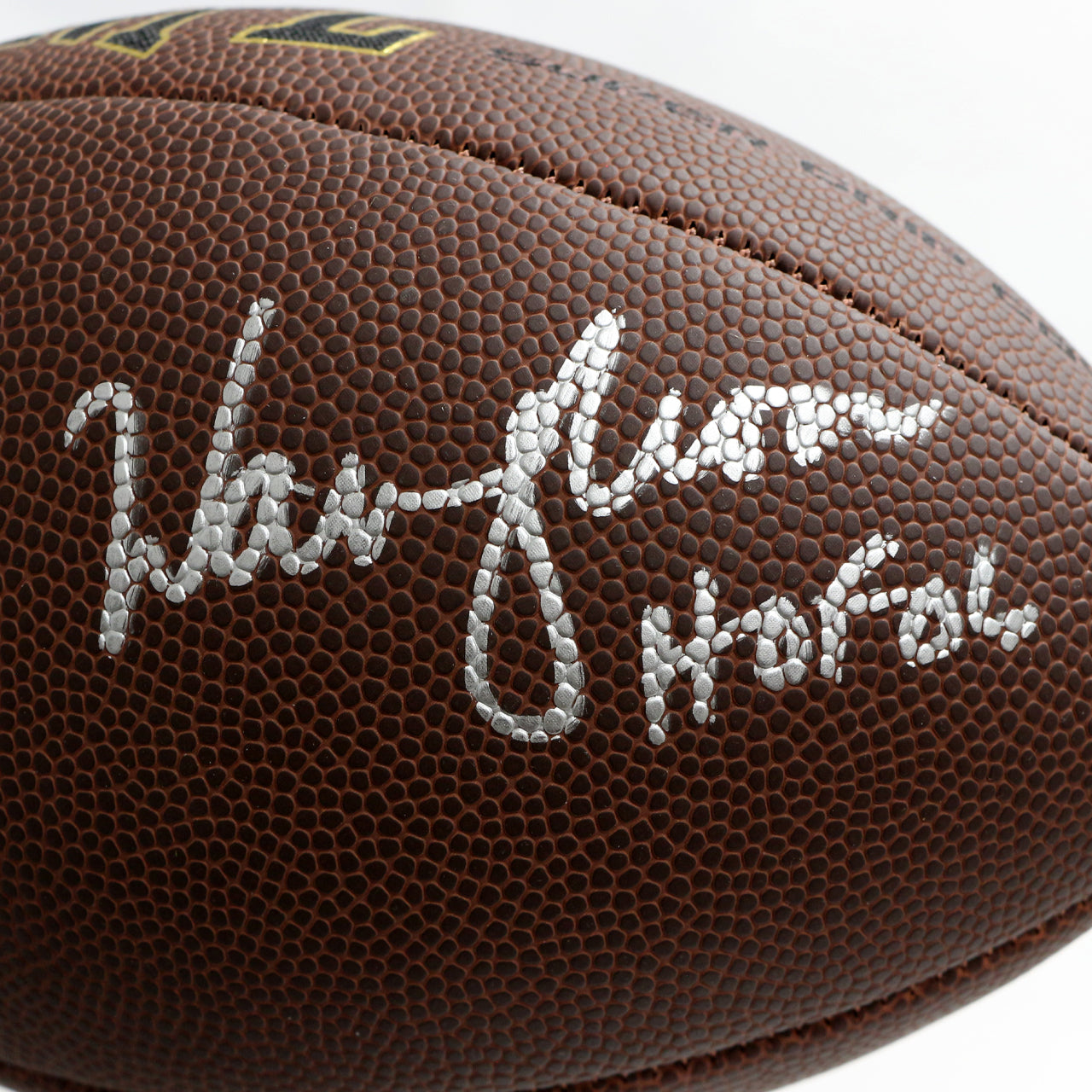 Warren Moon & Earl Campbell Dual Signed Football Inscribed "HoF 06" - Warren Moon & "HoF 91" - Earl Campbell - The Real Autograph