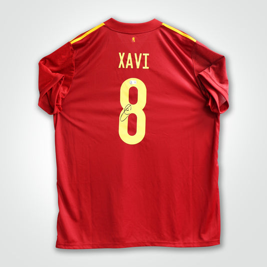 Xavi Hernandez Signed Spain Jersey