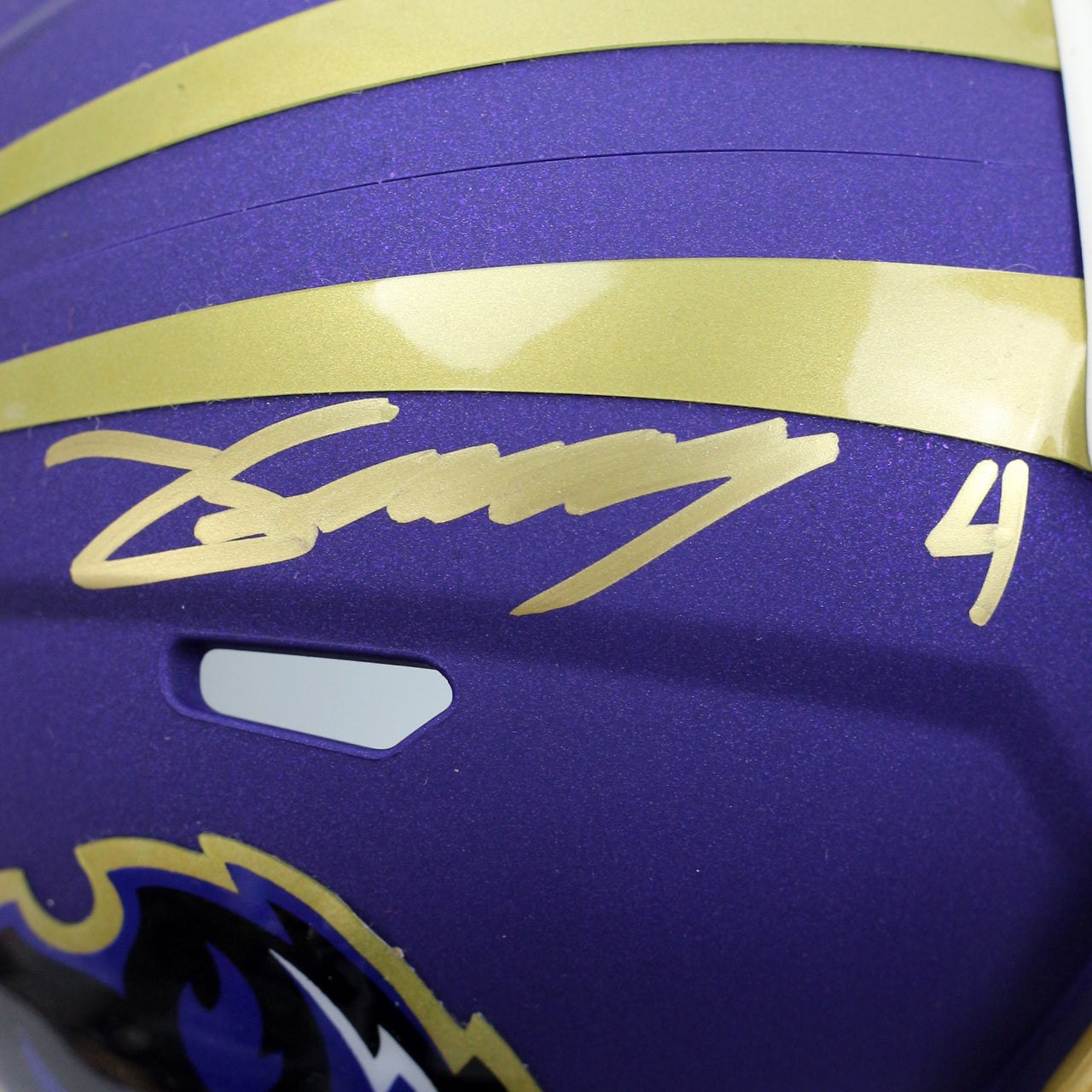 Zay Flowers Signed Ravens Alternate Mini Helmet