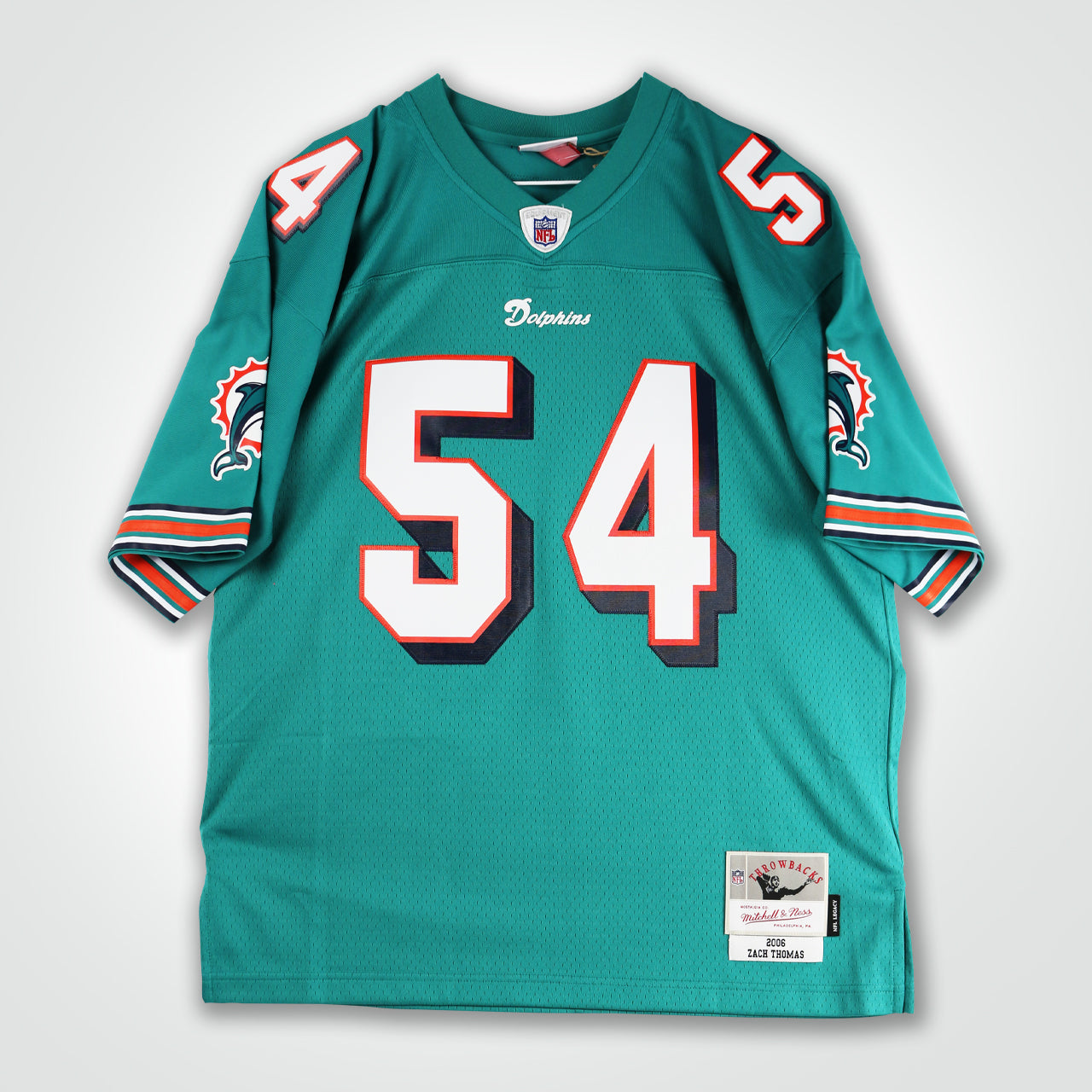 Zach Thomas Signed Dolphins Mitchell & Ness Replica Jersey